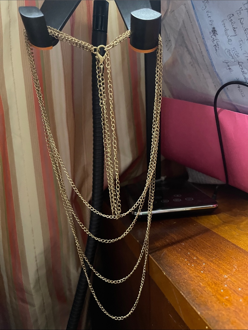 Vintage Layered Goldtone Chain Necklace for Women - Elegant Multi-Strand Jewelry